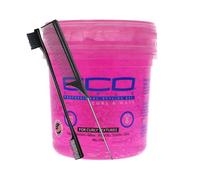 Eco Style (rosa) Curl & Wave Gel 226,8 g con pettine per coda e spazzola per bordi, tenuta salda e lucentezza, migliora ricci e onde, gel per lo styling senza alcool, idratante e non sfaldante