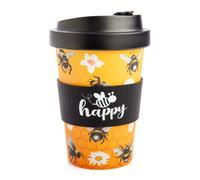 Eco To Go Tazza in bambù, antibatterica, biodegradabile, con coperchio a prova d
