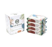 Eco Wave Salviette per bambini, 100% compostabili, ecologiche, in bambù, inodore, ipoallergeniche, vegane, senza alcool, adatte per pelli sensibili (confezione da 4)