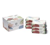 Eco Wave Salviette per bambini, 100% compostabili, ecologiche, in bambù, inodore, ipoallergeniche, vegane, senza alcool, adatte per pelli sensibili (confezione da 6)