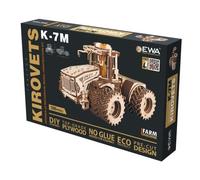 EWA Eco-Wood-Art- KIROVETS Puzzle Meccanico in Legno 3D del Trattore Kirovet K-7M Tridimensionale Adulti e Adolescenti-Collezione Senza colla-596 Dettagli, Colore Natura