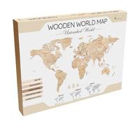 Eco Wood Art EWA274 Mappa del Mondo in Legno - Untouched World - Medium
