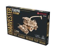 EWA Eco-Wood-Art - Puzzle in legno 3D per ragazzi e adulti, 14+ - Macchina raccolta FS80 - Kit fai da te, montaggio fai da te, non richiede colla - 580 pezzi