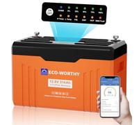 ECO-WORTHY 12V 314Ah EnergyTrek LiFePO₄ Batteria, Bluetooth e Display