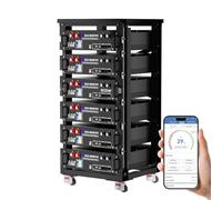 ECO-WORTHY 6 Pacchi LiFePO4 48V 100Ah IEC 62619 Bluetooth con 100A BMS, 30,72kWh 3U Alloggiamento Server Rack Batteria al litio con Supporto CAN&RS485 per Impianto Solare Set Completo