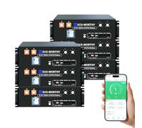 ECO-WORTHY 6 Pacchi LiFePO4 48V 100Ah V3 Bluetooth con 100A BMS, 30,72kWh 3U Alloggiamento Server Rack Batteria al litio con Supporto CAN&RS485 per Impianto Solare Set Completo, Impianto Fotovoltaico