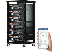ECO-WORTHY 6 Pacchi LiFePO4 IEC 62619 48V 100Ah V3 Bluetooth con 100A BMS, 30,72kWh 3U Alloggiamento Server Rack Batteria al litio con Supporto CAN&RS485 per Impianto Solare Set Completo