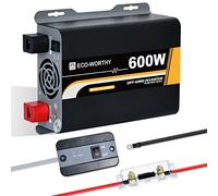 ECO-WORTHY 600 W, 12 V-230 V, AC off-grid, inverter sinusoidale DC con telecomando e fusibile e per auto, camper, veicoli da campeggio e sistemi solari