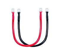 ECO-WORTHY Cavo per batteria, 2 pezzi, 35 cm, 16 mm², con morsetti ad anello M6, per auto, camion, moto, camper, marine, cavo di massa