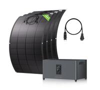 ECO-WORTHY Centrale elettrica da balcone con memoria, Marstek Jupiter C, 4 × 200 W, pannello solare flessibile, 4 MPPTs (PV Max 2400 W), installazione plug & play, impianto solare completo per tetto