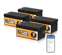 ECO-WORTHY Confezione da 4 batterie al litio LiFePO4 da 12 V, 280 Ah, con protezione BMS da 200 A, batteria al litio da 14 KWH, 12 V, 280 Ah, per impianto solare