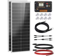 ECO-WORTHY Kit di pannelli solari 200 W 12 V, 2 pannelli solari 18 BB tipo N, efficienza 25% con regolatore di carica 30 A, adatto per camper, barche e sistemi solari.