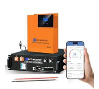 ECO-WORTHY LiFePO4 48V 100Ah Bluetooth 5.12kWh con Inverter Ibrido 5000W, Batteria per Armadio Server da 3U con Supporto CAN e RS485 per Impianto Fotovoltaico, Kit Completo di Impianto Solare