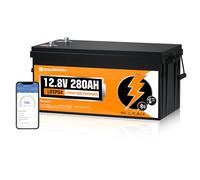 ECO-WORTHY LiFePO4 Batteria al Litio 12V 280Ah Bluetooth con protezione BMS a bassa temperatura e max. 15000 cicli, 3584Wh batteria auto per camper, barca, pannello solare