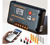 ECO-WORTHY Regolatore di carica pannello solare PWM 30A per Pannelli Solari e Ba