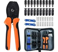 ECO-WORTHY Solar Crimper Tool Kit 13 PCS Solar Tools - un Crimper, 10 coppie di connettori solari, 2 paia di chiave di tensione del connettore solare per il montaggio e l'installazione di cavi del