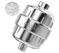 eco4life Filtro doccia - Filtro per soffione doccia a 25 fasi per acqua dura, rimuove il 99% di cloro e metalli pesanti, migliora pelle e capelli, ventola a turbina integrata, si adatta alla maggior