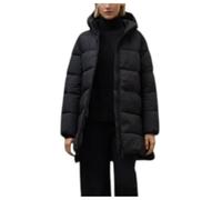 ECOALF Cappotto lungo imbottito invernale con cappuccio, nero, stile parka