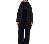 ECOALF Cappotto lungo nero con cappuccio, impermeabile, stile minimalistico, per inverno, design moderno, Nero , XS