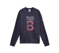 Ecoalf Maglia Cotone con Manica Lunga e Stampa Frontale Blu