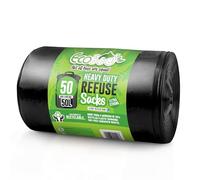 Ecobag 50 Sacchi per rifiuti Resistenti, 50 l, Nero, 600 Bordo x 800 l
