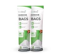 EcoBag Confezione da 40 sacchetti per la spazzatura da cucina con coulisse, 30 l, 25 micron, resistenti, extra resistenti, compatibili con Brabantia, ecologici, resistenti agli strappi, trasparenti