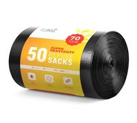 EcoBag - Sacchi per rifiuti extra forti e resistenti, riciclabili, resistenti alle perdite, ecologici, durevoli, per uso domestico e commerciale, 35 micron / 70 l