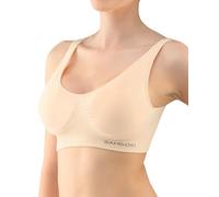 ecoBAMBOO Bustier da donna in bambù - Imbottito e senza cuciture, reggiseno confortevole da donna senza ferretto, super morbido e traspirante, tenuta morbida per yoga, fitness e uso quotidiano, Beige
