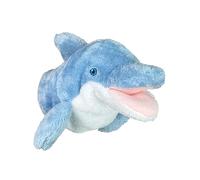 EcoBuddiez Bambole a mano delfino di Deluxebase. Delfino peluche per bambini Eco-Friendly Animale Bambola per Pretend Play e regali per bambini.