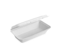 ECOCANNY, Box per Hamburger in Canna da Zucchero, Biodegradabile e Compostabile, 1200cc, 1 Scomparto, Perfetto per Ristorazione Sostenibile e Ideale per il Take-Away, 50 Pezzi