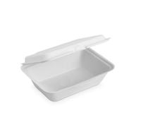 ECOCANNY, Box per Hamburger in Canna da Zucchero, Biodegradabile e Compostabile, 800cc, 1 Scomparto, Perfetto per Ristorazione Sostenibile e Ideale per il Take-Away, 50 Pezzi