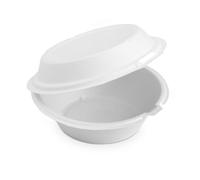 ECOCANNY, Ciotola Ecologica in Canna da Zucchero con Coperchio Integrato, Biodegradabile e Compostabile, 600cc, Perfetta per Catering e Eventi Sostenibili, 50 Pezzi