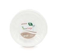 ECOCANNY, Piatto da Cena in Canna da Zucchero, Biodegradabile e Compostabile, Design Raffinato, Diametro 210mm, Ideale per Eventi Sostenibili e Quotidiani, Resistente e Multiuso, 50 Pezzi