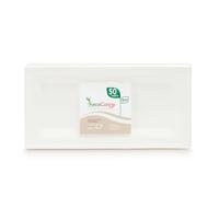 ECOCANNY, Vassoio Rettangolare in Canna da Zucchero, Biodegradabile e Compostabile, Dimensioni 260x130mm, Perfetto per Eventi e Ristorazione Sostenibile, 50 Pezzi