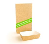 Ecocleo® Vaschetta per fritti | Cartoncino per alimenti | Resistente all'unto | Biodegradabile e riciclabile | Made in EU (Misura L 14 x 7 x 4,5 cm)