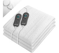 ECODE® Coprimaterasso Elettrico e Scalda Coperta Matrimoniale 140x160 cm - Scaldaletto 2 Piazze Heating Blanket per Riscaldamento Letto - Zone Indipendenti, 3 Livelli di Temperatura e Timer Sicurezza