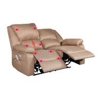 ECODE® Divano 2 Posti Reclinabile e Indipendente su Entrambi i Lati con Poltrona Relax Massaggiante e Calore Lombare - Modello Europa con Design Moderno Salvaspazio per Ambienti Piccoli e Famiglie