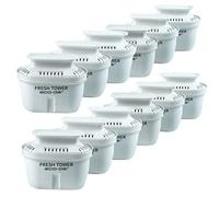 ECODE® Filtri Distributore Acqua Fresh Tower ECO-3140, Durata 2 Mesi per Filtro, 12 Unità, Compatibile con Brita, Maxtra Plus e Pro, Marella per Caraffe e Dispenser Filtranti Riduce PFAS, PFOA/PFOS