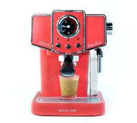 ECODE® Macchina Caffè Cialde ESE 44 e Caffe Macinato in Polvere Con Montalatte per Cappuccino, Tè o Infusioni - Coffee Machine Doppia Uscita 20 bar e Vaporizzatore in Acciaio - Disegno Stile Vintage