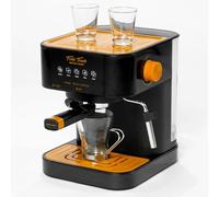 ECODE® Macchina Caffè Cialde ESE 44 Espresso e Caffe Macinato in Polvere con Montalatte per Cappuccino, Tè o Infusioni - Coffee Machine 20 bar e Vaporizzatore in Acciaio - Disegno Stile Vintage