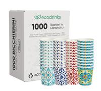 ecodrinks - 1000 Bicchieri Caffe Carta Da 75ml - Set Bicchierini Monouso per Bevande Calde/Fredde - Biodegradabili, Eco-friendly e Made in Italy, Multicolore