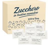 ecodrinks - 200 Bustine Zucchero Monodose - Bianco Semolato in Pratiche Confezioni Monouso - Ideale per Caffè, Tisane e Dessert (4gr)