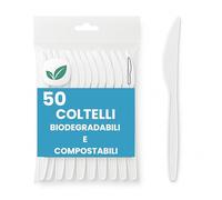 ecodrinks - 50 Coltelli in CPLA Riutilizzabili - Senza BPA, Biodegradabili ed Ecologici - Perfetti per Catering, Eventi, Feste, Picnic e Barbecue - 16cm