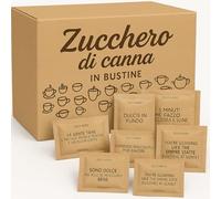 ecodrinks - 500 Bustine Zucchero di Canna in Bustine Monodose da 4gr - Dolcificante Naturale per Caffè, Tè e Bevande Calde - 100% Puro e Non Raffinato