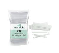 ecodrinks - 500 Palette Caffè Biodegradabili - Imbustate Singolarmente, Resistenti ad Alte Temperature - Ideali per Bar, Uso Domestico o Professionale - Per Espresso, Cappuccino, Tè - 8cm