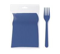ecodrinks - Forchette in Plastica - Eleganza e Sostenibilità a Tavola - Resistenti Fino a 125°C, Lavabili e Riutilizzabili - Perfette per Eventi, Feste e Picnic (105, Blu)