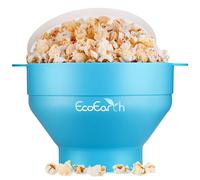 EcoEarth Macchina per popcorn a microonde, Ciotola pieghevole per popcorn in silicone alimentare con coperchio, Macchina per popcorn ad aria calda, Granchio blu