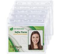 EcoEarth - Porta badge verticale orizzontale con nome, in plastica trasparente, per targhette identificative, senza cerniera 10 Carico superiore orizzontale 3x4.
