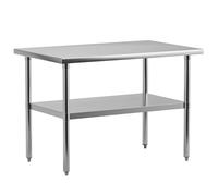 EcoExplorer NSF - Tavolo in acciaio inox resistente per la preparazione e il lavoro, tavolo commerciale con ripiano inferiore regolabile per cucina, ristorante, casa, garage, hotel, 91 x 61 cm