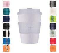 Ecoffee Cup Glittertind - Tazza da caffè riutilizzabile, ecologica, 100% a base vegetale, con coperchio e manicotto in silicone, senza melamina e biodegradabile, lavabile in lavastoviglie e adatta al